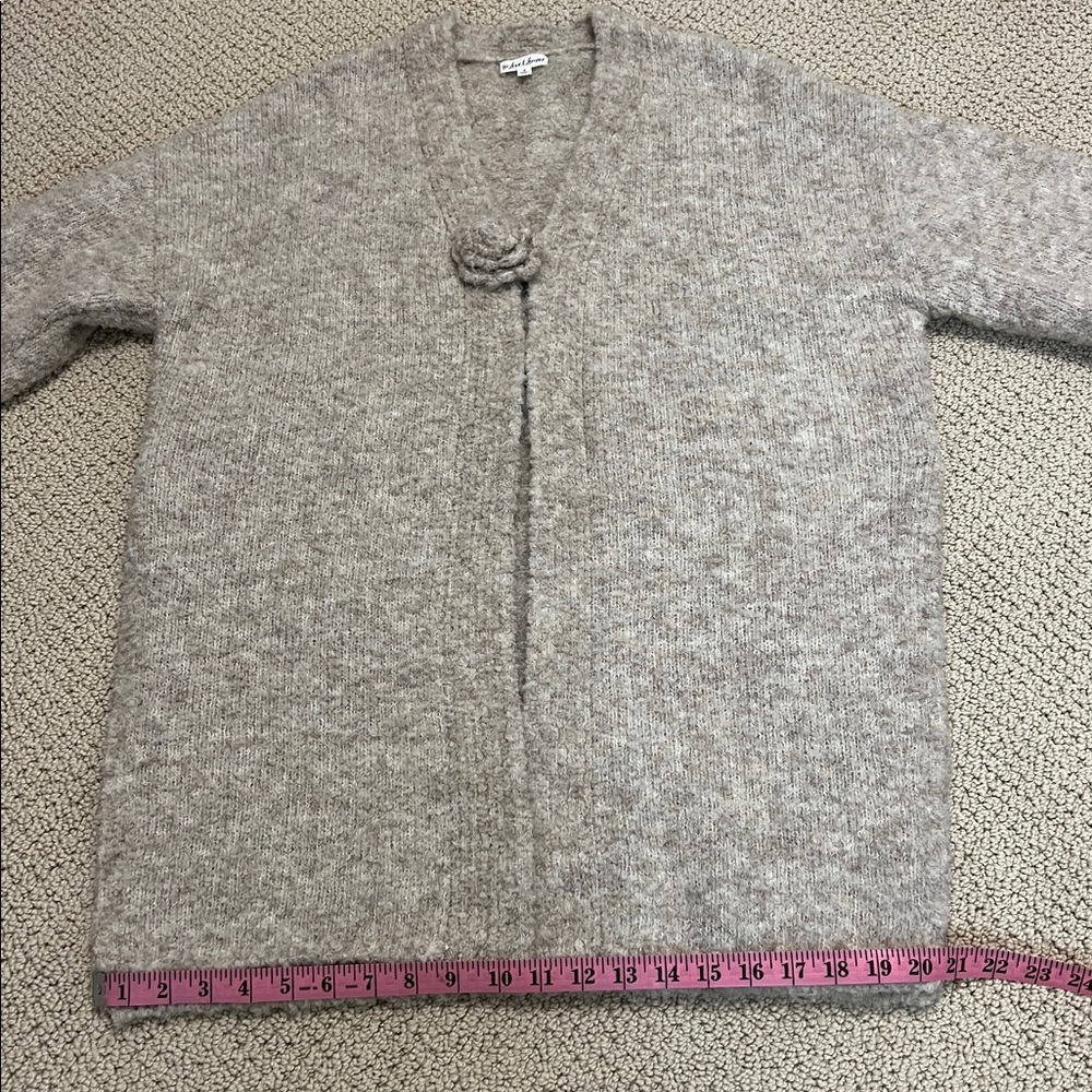 For Love and Lemons Song Duster Cardigan Fuzzy Fluffy Chunky Neutral Tan Taupe S - Picture 11 of 13